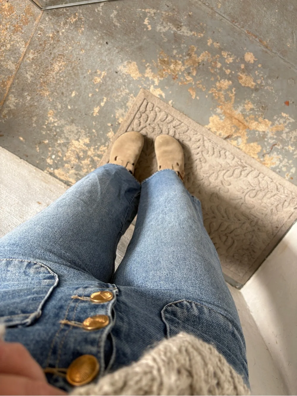 Zara patch pocket marine high waisted pants